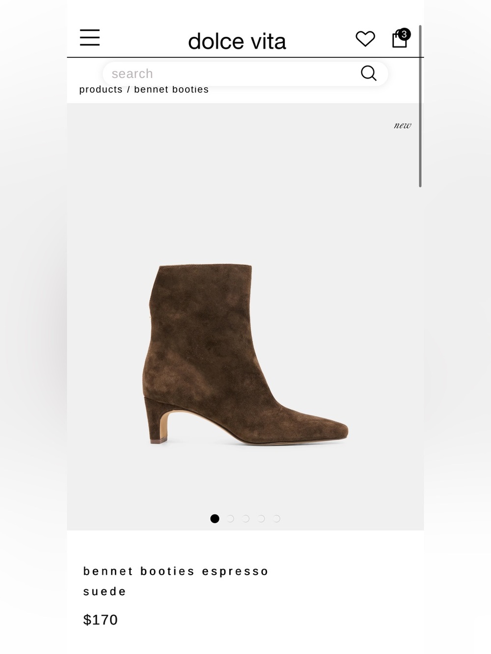 Dolce Vita Bennet Suede Ankle Booties in Espresso Brown - NWT